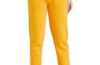 Amazon Brand – Symbol Women’s Jogger Track Pants|Ankle Length|Regular Fit|Fleece (CT-2 Cont_Mustard_S)