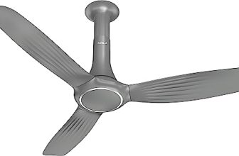 Havells 1200mm Inox BLDC Motor Ceiling Fan | Remote Controlled, High Air Delivery Fan | 5 Star Rated, Upto 60% Energy Saving, 2 Year Warranty | (Pack of 1, Slate), Silver