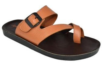 AJANTA Men’s Sandals for Men | Casual Walking Office Outdoor Sandals | Lightweight Comfortable Footwear | Anti-Skid Travel Open Toe Summer Sandals, Slippers & Chappal for Men Tan