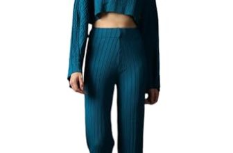 High Star Women Knitted Acrylic Boxy Fit High-rise Turtle neck Long Sleeve Co-ord