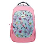 F Gear Panya Light Pink Pale Blue Bows 21L School Backpack|Three Spacious Compartment with Water bottle holder|Lightweight and durable|Comfortable to Carry|Stylish Backpack