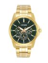 Citizen Stainless Steel Analog Quartz Multifuction Men’s Black Dial Watch – AG8343-50X, Band Color-Two-Tone
