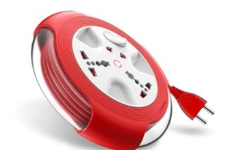 Goldmedal Krysta 2 Pin Extension Board with 5m Cable | Master Switch with Indicator|Universal Sockets | Ultra-Smooth Rotation Extension Cord for Home &Office-White&Red