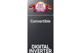 Samsung 236 L, 3 Star, Convertible, Digital Inverter Frost Free Double Door Refrigerator (RT40H28U3FHL, Black DOI, 2026 Model)