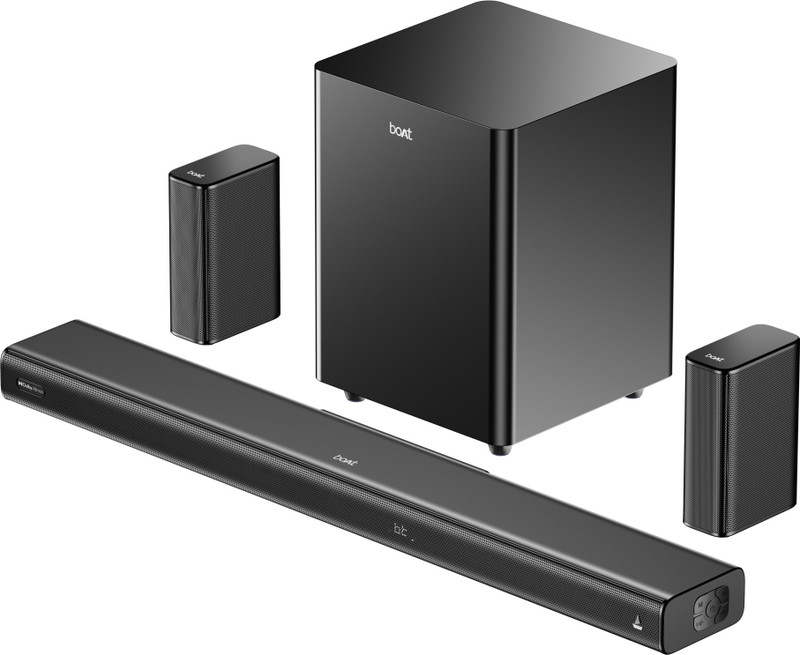 boAt Aavante Bar Prime DA750,Dolby Atmos,Subwoofer,Dual Rear Satellites,EQ Modes 750 W Bluetooth Soundbar(Black Regal, 5.1 Channel)