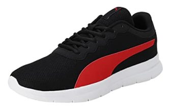PUMA | Maximal Comfort Men’s Running Shoes | Black-High Risk Red | 7UK