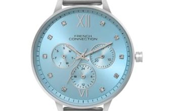 French Connection Bloom Light Blue Round Dial Womens Mult Function Watch FCN068SM