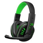 PunnkFunnk VenomHunt Gaming Headset Multi-Platform Compatible with PS4, Xbox One, PC, Nintendo Switch, Mobile, 50mm Surround Sound, Noise-Canceling Mic, LED Lights(Green)