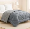 BSB HOME Luxury Reversible Comforter Double Size | Dual Color Soft Quilt for AC Room | Winter & Summer | Rainy Season Plush Microfiber | Solid Color Comforter – 90×100 Inches, Light Grey