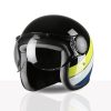TVS Cruisetown Open Face Helmet | Half Face Helmet for Riders | ISI & DOT Certified | Premium Protection for Men & Women | Comfortable, Durable & Lightweight Design with Visor (Black & Lime/M)