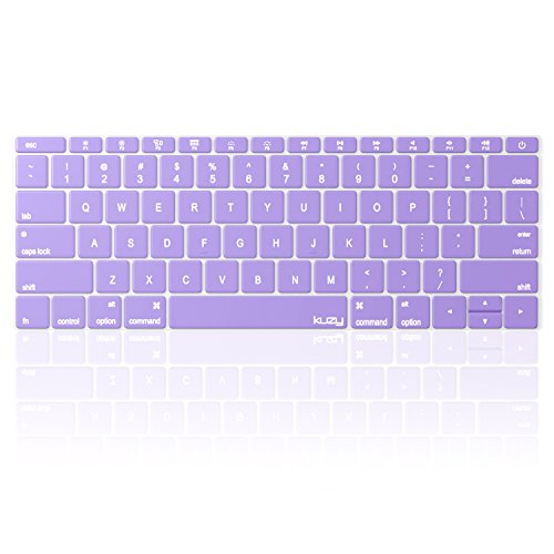 Kuzy R7 12-inch Keyboard Silicone Cover Skin for MacBook (Purple)
