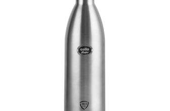 CELLO Swift Stainless Steel Hot and Cold Water Bottle 1000 ml Silver | ISI Certified Spillproof Leakproof Screw Lid Double Wall Vacuum Insulated Thermos Flask Water Bottle for Home Office Gym Travel