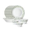 Larah by Borosil 19 Pieces Sage Opalware Dinner Set for Family of 6 | Microwave & Dishwasher Safe Silk Series Crockery for Dining & Gifting, Bone Ash Free Plates & Bowls