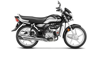 Hero MotoCorp HF Deluxe Drum Self Start Black Grey Stripe Booking for Ex-Showroom Price
