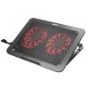 Geonix CoolZ 2Fan Laptop Cooling Pad |High-Performance 2 Cooling Fans 6 Adjustable Height Levels Up to 130mm | Compatible Upto 17-Inches| Supports uto 5kg | Mobile Phone Stand (Black & Red)