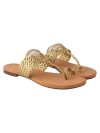 Shoetopia Chic Comfort & Stylish Golden Kolhapuri Flats For Girls /EU40