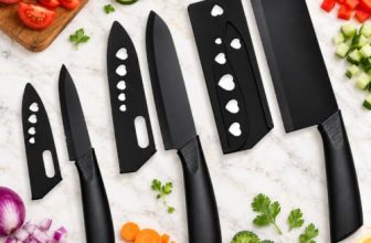 Flexcube 3 Pieces Kitchen Knife Set Meat Knife Chef Knife with Non-Slip Handle Sharp Manual Sharpening for Home Kitchen High Carbon Stainless Steel Knife (Black)