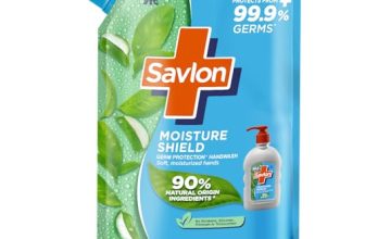 ITC Savlon Moisture Shield Germ Protection Liquid Handwash Refill Pack 1.3L | 99.9% Germ Protection | 90% Natural Origin Ingredients | Family Size Refill Hand wash | Value Pack