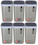 Nayasa Fusion 1000 ml BPA Free Food Grade Airtight Kitchen Storage Stackable Containers – Set of 6 | Grey
