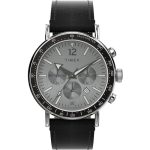 TIMEX Waterbury Standard Analog Watch for man with Silver Tone Round Dial & Black Plastic Strap Band Water Resistant Men’s Wrist Watches – TW2W47400UJ