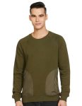 Amazon Brand – Symbol Men’s Cotton Blend Crew Neck Regular Sweatshirt (Ink-A23-Sw-46_Olive,Pocket_L), Large