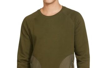 Amazon Brand – Symbol Men’s Cotton Blend Crew Neck Regular Sweatshirt (Ink-A23-Sw-46_Olive,Pocket_L), Large