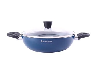 Wonderchef Galaxy Kadhai with Lid 24 cm, 2 litres, Midnight Blue, 2 Years Warranty