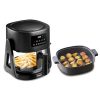 Acerpure Air Fryer | 100% Glass Bowl | 90% Less Oil | 5.5L Air Fryer + 2.5L Cooking Pot | Air Fry, Toast, Reheat, Grill, Cook | 360° TurboHeat Technology | Preset Modes | 1500 Watts | Black
