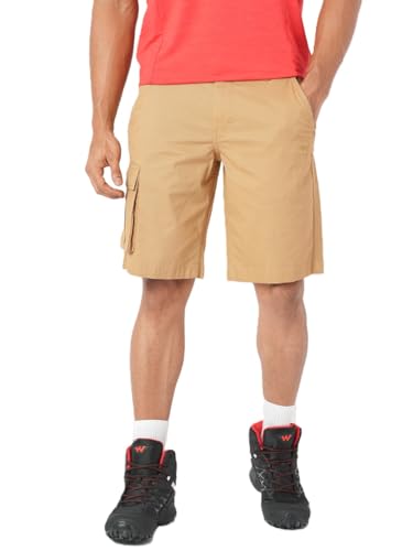 Wildcraft Solid 3-Pocket Cargo Shorts, Comfortable, Regular Fit, Beige, M