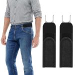 Hddify Buckle-Free Elastic Waistband Belt Set of 2, Adjustable Metal Hook Stretch Straps, Invisible Belt Alternative for Jeans, Pants and Work Trousers for Men and Women