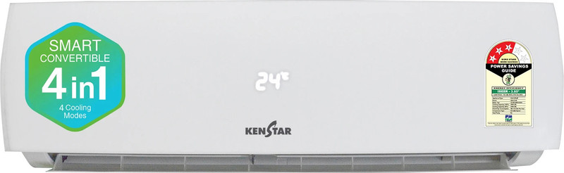 Kenstar 2025 Model 1.5 Ton 3 Star Split Inverter 4 in 1 Convertible with Rapid Cooling Technology AC(153IBP25WKS, White)
