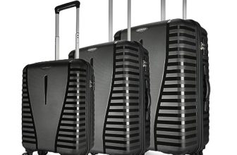 Aristocrat Airpro Set of 3 (Cabin+Medium+Large) Trolley Bags, Jet Black