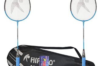 Hipkoo Sports HR 15 Aluminum Badminton Complete Racquets Set | 2 Wide Body Racket, 3 Shuttlecocks and Net | Ideal for Beginner | Lightweight & Sturdy (Blue, Set of 2)