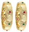 NMII Traditional Gold Plated Metal Bangles Kada Set For Women & Girls With Zircon Diamond Stone | Women’s Bangles | Premium Kada Set For Wedding, Party, Occasions Fashion Jewelry- (MAH129-2.4)