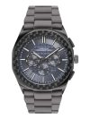 French Connection Textured Blue Round Dial with IP Gun Stainless Steel Metal Strap Multifunction Watch – for Mens FCH27GNM