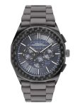 French Connection Textured Blue Round Dial with IP Gun Stainless Steel Metal Strap Multifunction Watch – for Mens FCH27GNM