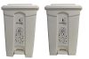 Cello Strong Plastic Step-On Pedal Garbage Dustbin 60 Ltr White & White (COMBO)