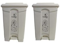 Cello Strong Plastic Step-On Pedal Garbage Dustbin 60 Ltr White & White (COMBO)