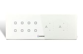 Kamonk 8 Module Custom Plate/Horizontal: (4 Gang x 2 units) + (Fan Regulator x 2 units) | Compatible with Alexa, Google Assist., Siri Shortcuts