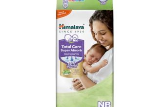 Himalaya Total Care Super Absorb Baby Pants Diaper | Size NB/XS (New Born) 90 Count | Pack of 1 | Up to 5 kg | Breathable & Rapid Zig Zag Absorption | Keeps Skin Calm & Rash Free