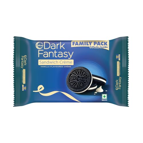 Sunfeast Dark Fantasy Vanilla Sandwich Crème Biscuits, 237g