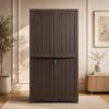 ARLAVYA 1 Year Warranty | Plastic Cupboard Wardrobe Storage Cabinet with Shelves Plastic Free Standing Cabinet(Finish Color – Dark Brown, Door Type- Hinged, DIY(Do-It-Yourself))