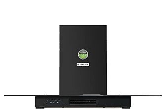Faber 3 Way Suction Chimney with Air purifier & Fan,90 cm,1095 m³/hr (HOOD 3N1 AEROST. GLAMOUR PRO 3D BK FT 90,Baffle Filter,Black), Free 1 Year Extended warranty