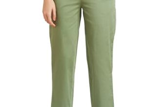 Amazon Brand – Symbol Women’s Tapered Paper Bag Trousers (High Rise Ankle Length | with Self Fabric Belt) (CT-19 Cont_Olive_26)