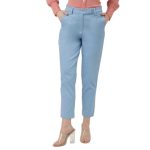 Marks & Spencer Mid Waist Slim Fit Stretch Formal Trousers Blue