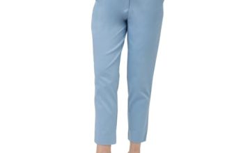 Marks & Spencer Mid Waist Slim Fit Stretch Formal Trousers Blue