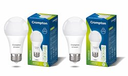 Crompton Dyna Ray LED Bulb | 12W | Cool Day Light | E27 Base | 4kV Surge Protection | 440V High Voltage Protection | Pack of 2
