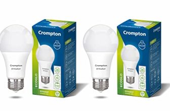 Crompton Dyna Ray LED Bulb | 12W | Cool Day Light | E27 Base | 4kV Surge Protection | 440V High Voltage Protection | Pack of 2