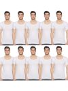 Rupa Jon Half Sleeves Vest for Men | 100% Cotton | Round Neck | Regular Fit | Pack of 10 White