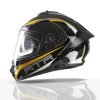 TVS Racing Hurricane Series Full Face Dual Visor Helmet for Men | Premium Bike Helmets with ABS Shell | Quick Release System | Aerodynamic Design | ECE, DOT & ISI Certified (Yellow, XL)